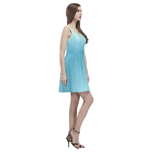 Pastel Ombre Gradient Thea Sleeveless Skater Dress(Model D19)