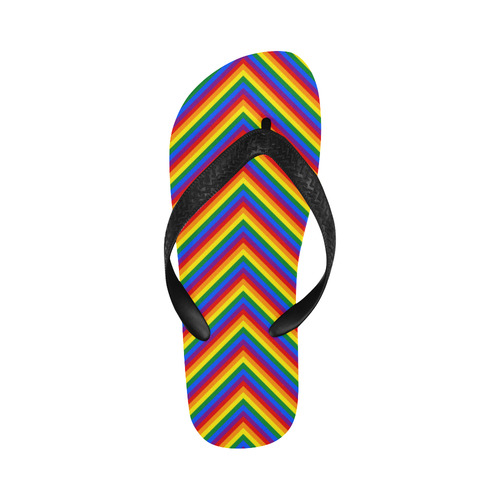 Rainbow  Chevron Pattern Flip Flops for Men/Women (Model 040)
