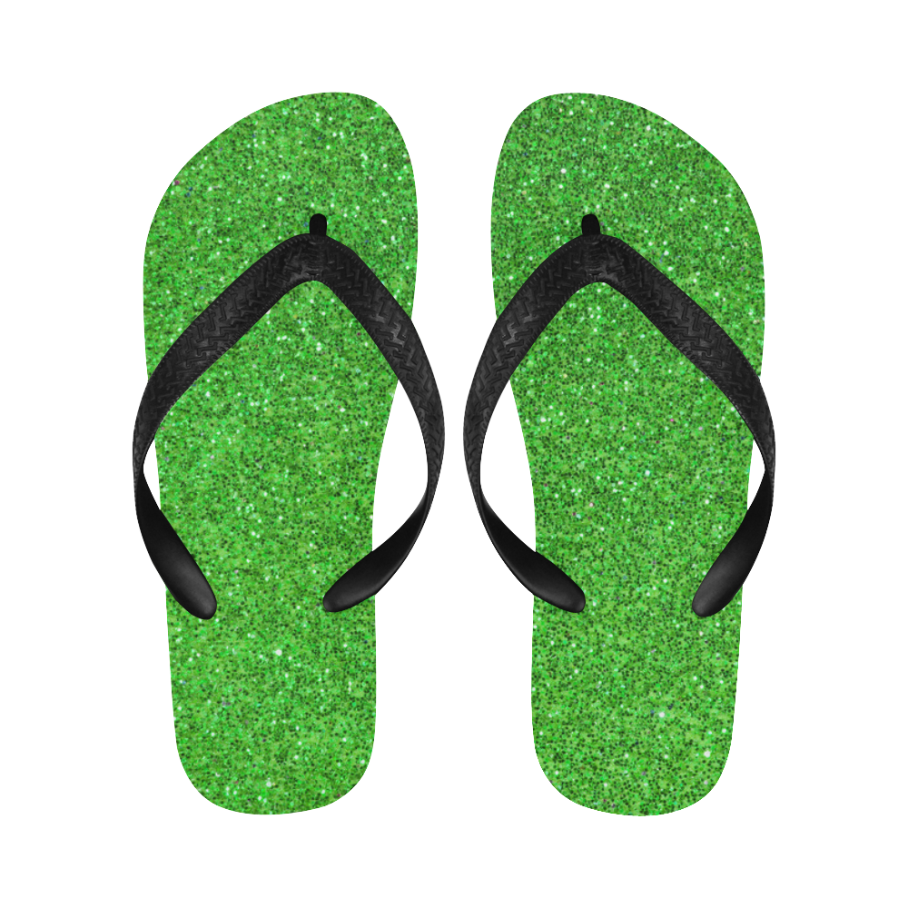 green glitter Flip Flops for Men/Women (Model 040)