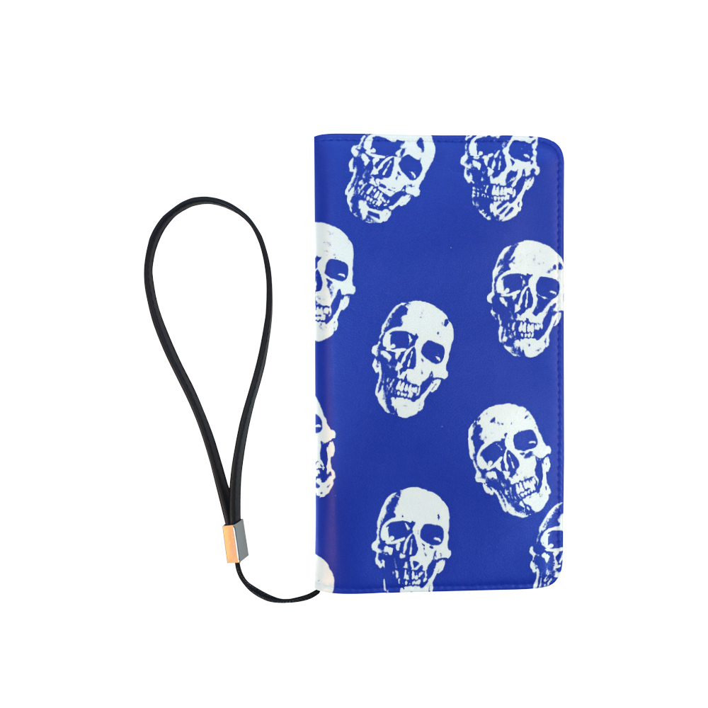 Hot Skulls,white by JamColors Men's Clutch Purse （Model 1638）