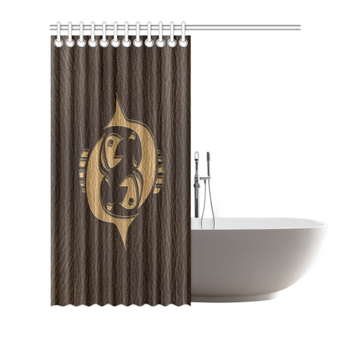 Leather-Look Zodiac Pisces Shower Curtain 72"x72"
