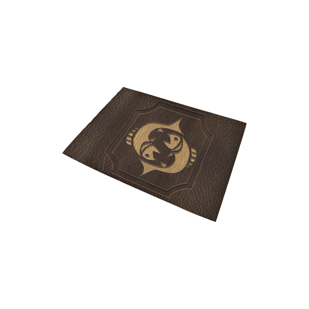 Leather-Look Zodiac Pisces Area Rug 2'7"x 1'8‘’