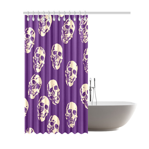 Hot Skulls,purple by JamColors Shower Curtain 69"x84"