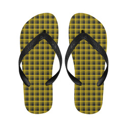 checkered Fabric yellow  black by FeelGood Flip Flops for Men/Women (Model 040)