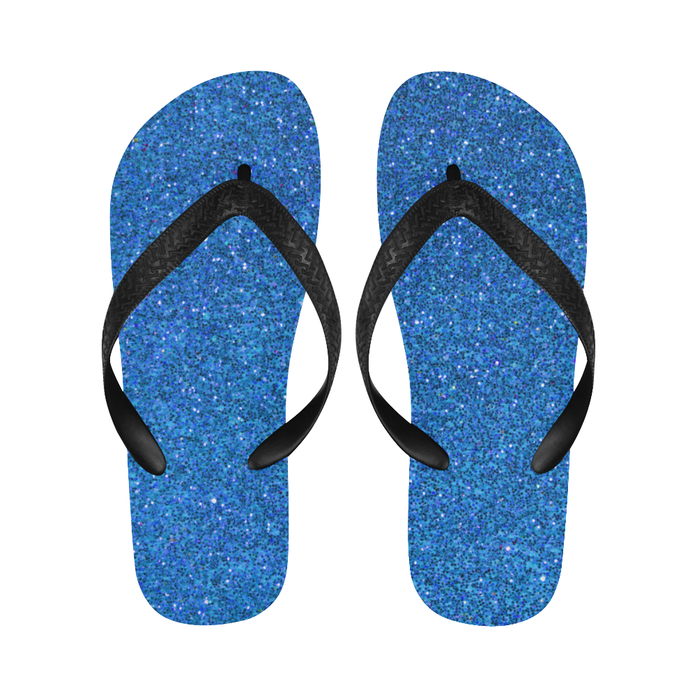 light blue glitter Flip Flops for Men/Women (Model 040)