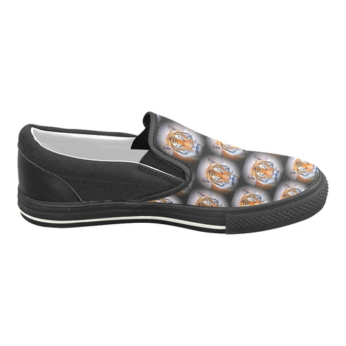 cute animal drops - Tiger by JamColors Slip-on Canvas Shoes for Kid (Model 019)