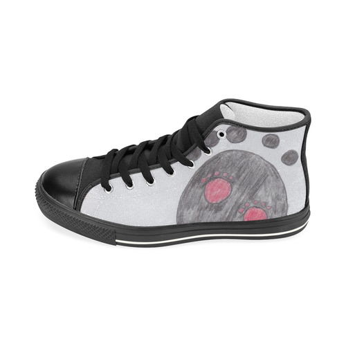 Paw Print Women's Classic High Top Canvas Shoes (Model 017)