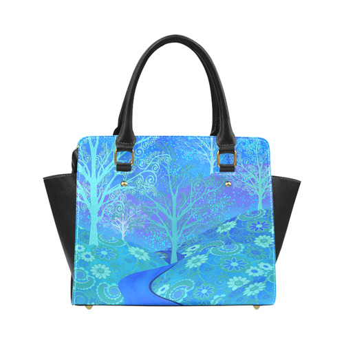 Handbag Colorful Print Blue Forest Print Purse by Juleez Classic Shoulder Handbag (Model 1653)