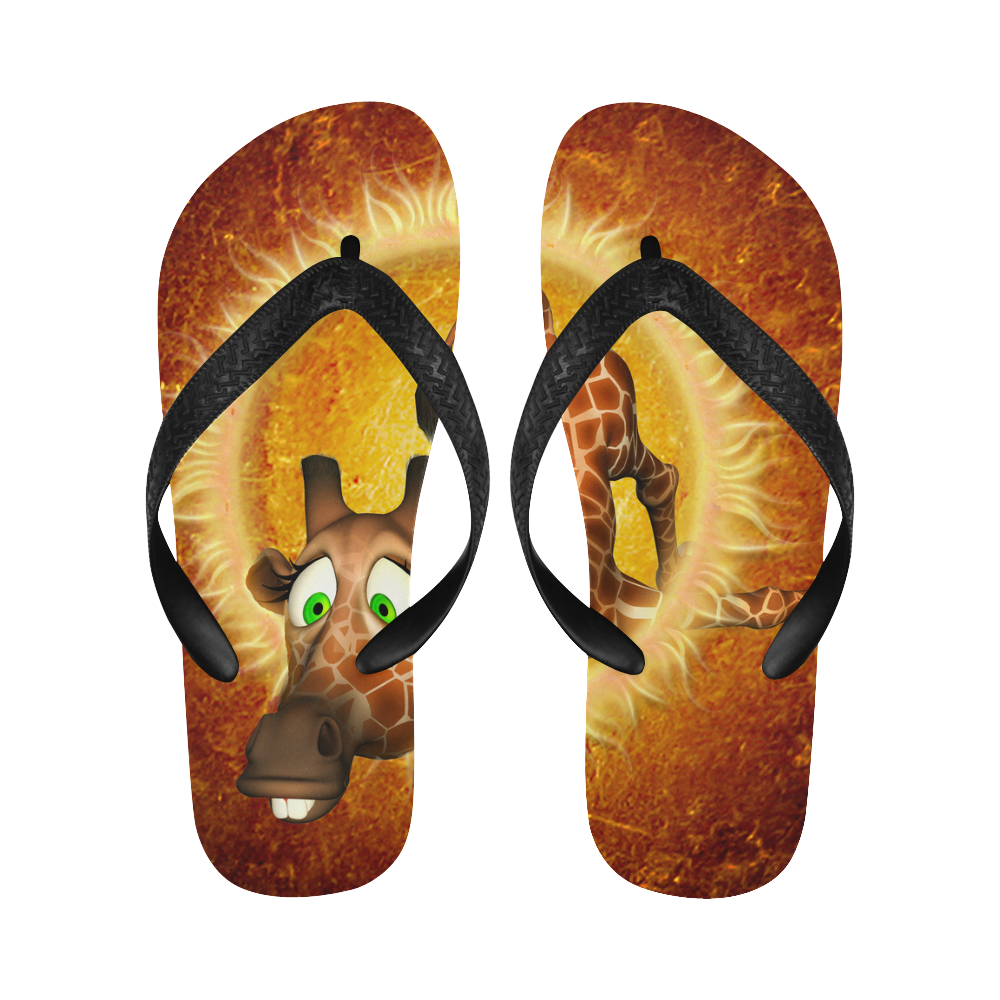 Funny, cute giraffe Flip Flops for Men/Women (Model 040)