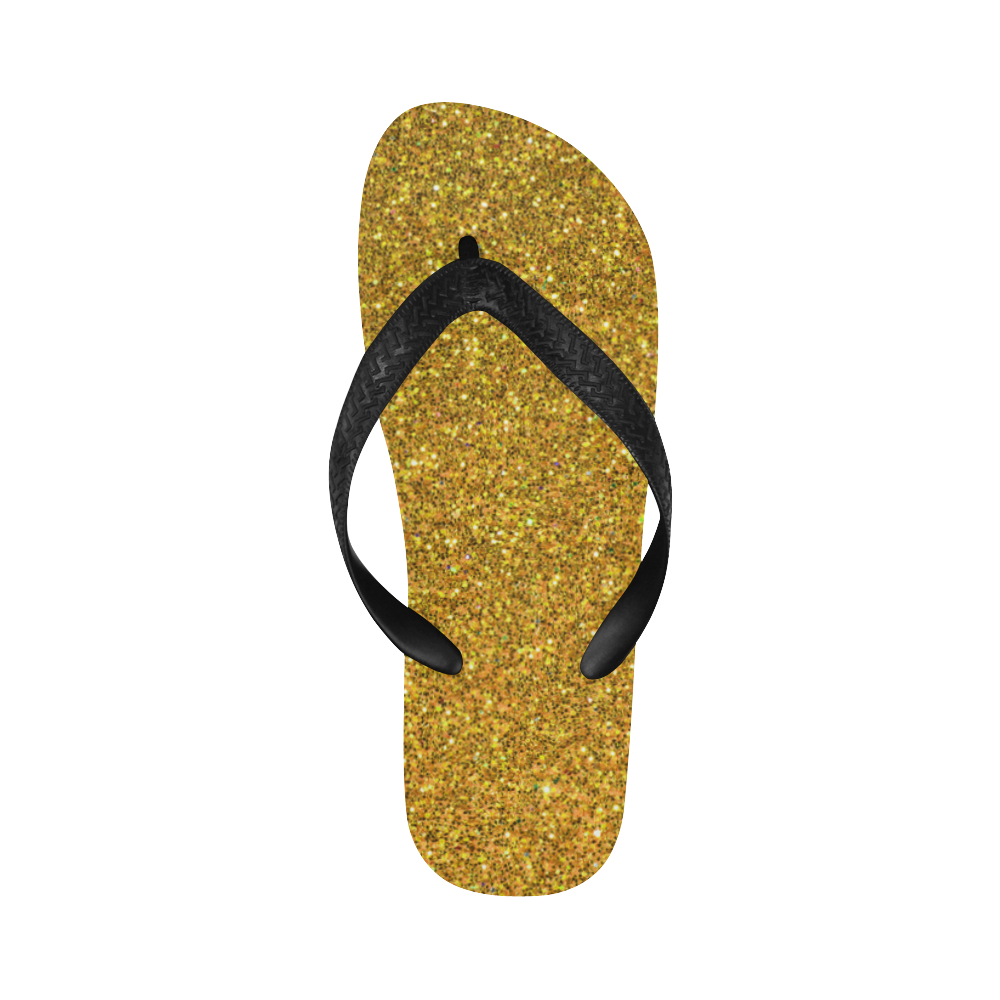 yellow glitter Flip Flops for Men/Women (Model 040)