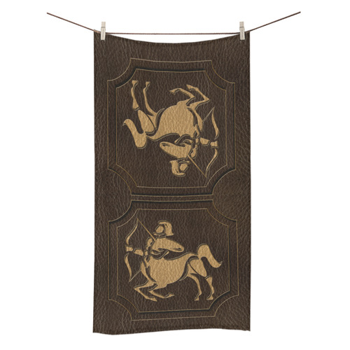 Leather-Look Zodiac Sagittarius Bath Towel 30"x56"