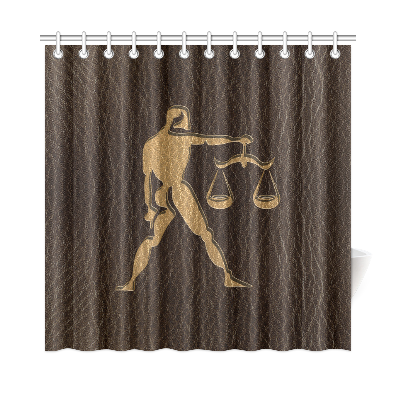 Leather-Look Zodiac Libra Shower Curtain 72"x72"