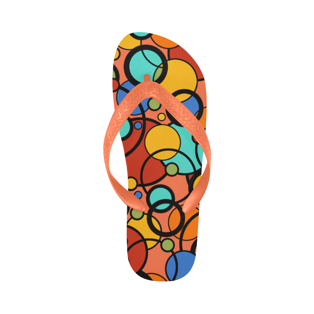 Pop Art Print Flip Flops Colorful Dot Print by Juleez Flip Flops for Men/Women (Model 040)
