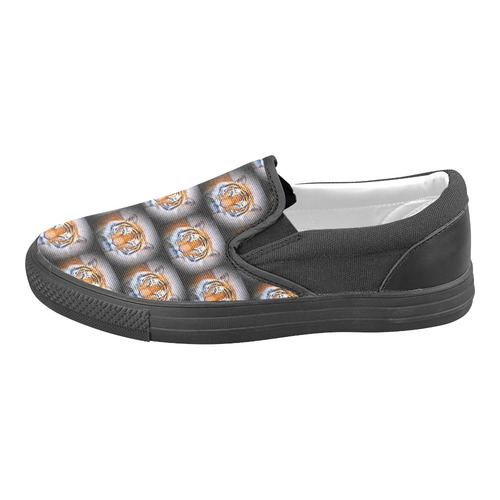 cute animal drops - Tiger by JamColors Men's Slip-on Canvas Shoes (Model 019)