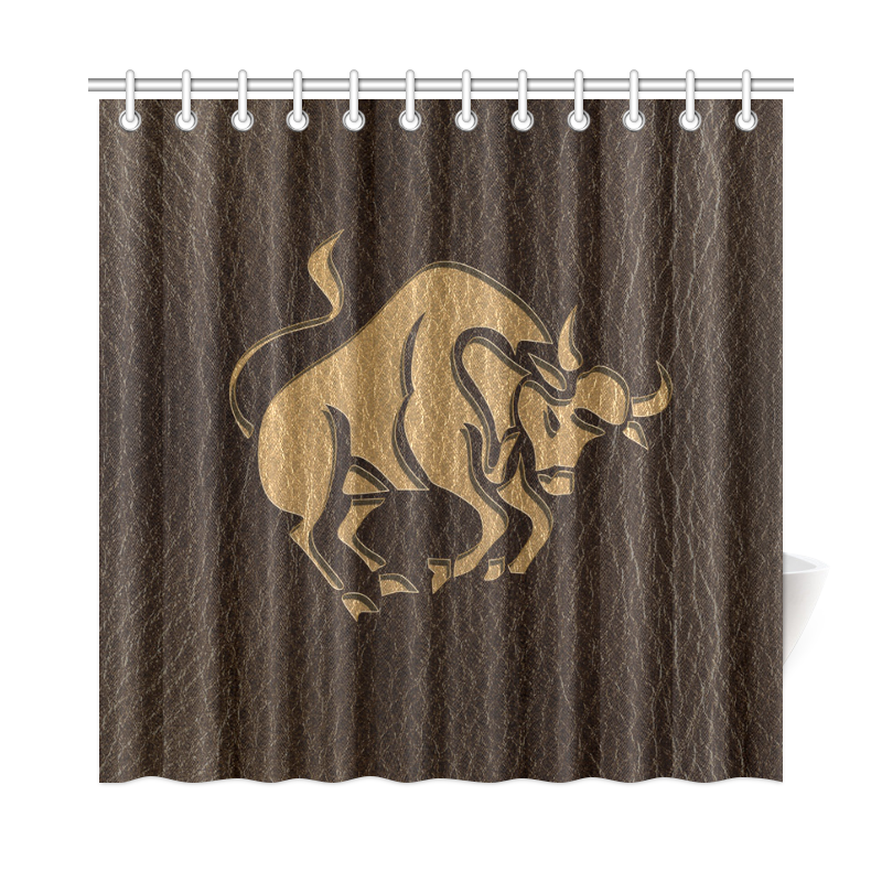 Leather-Look Zodiac Taurus Shower Curtain 72"x72"