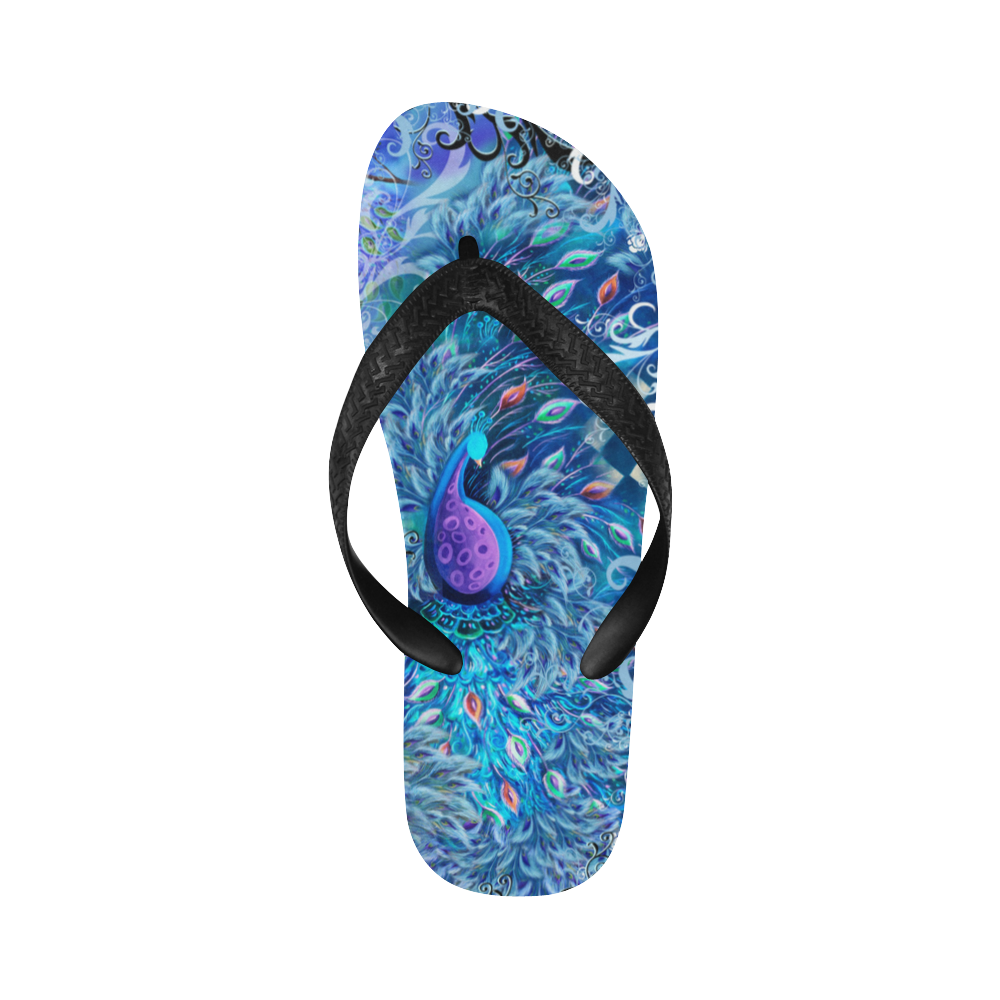 Print Flip Flops Peacock Colorful Art Beach Shoes Flip Flops for Men ...