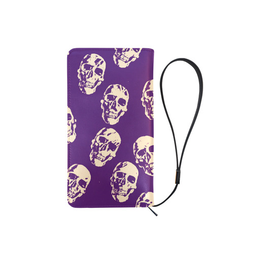 Hot Skulls,purple by JamColors Men's Clutch Purse （Model 1638）