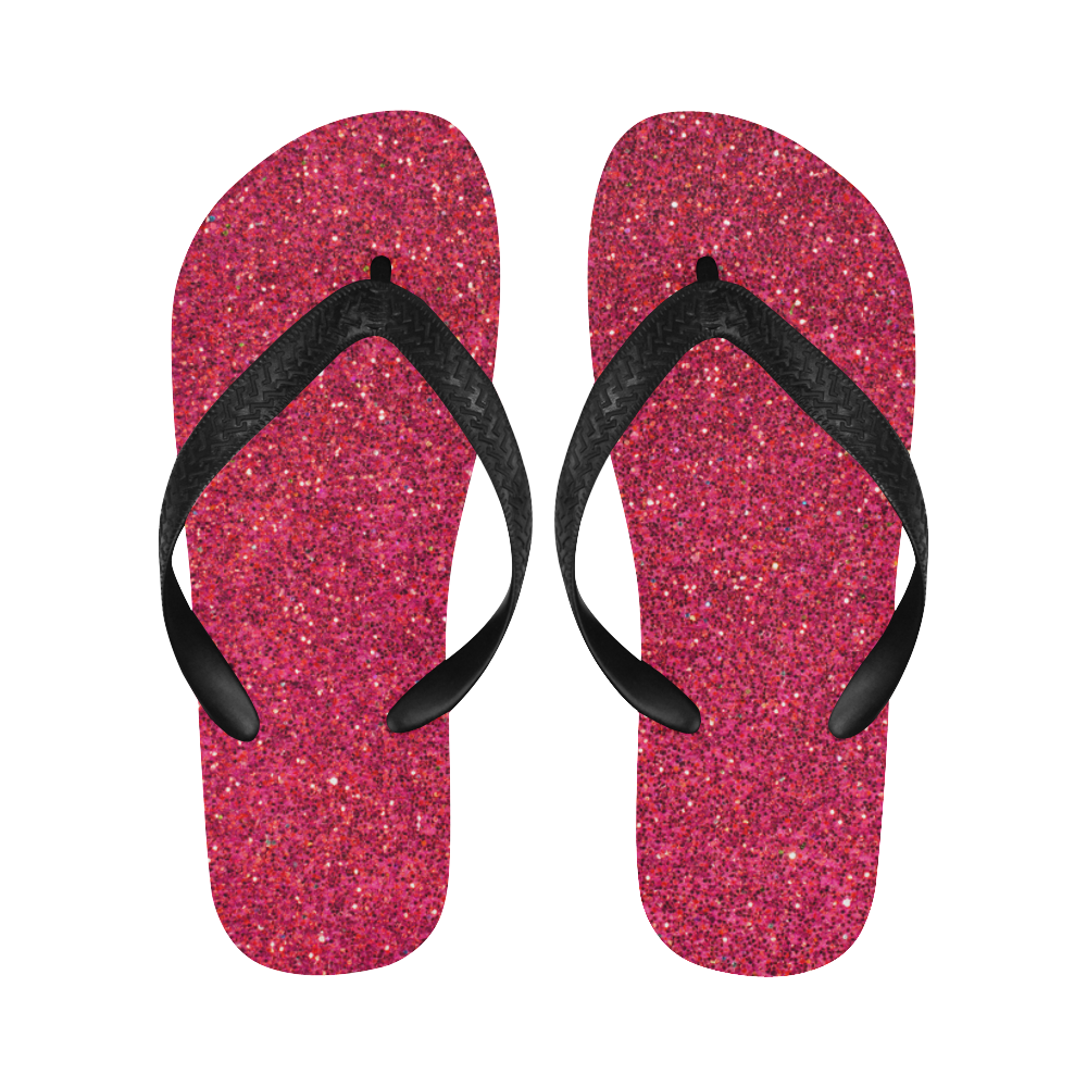 pink glitter Flip Flops for Men/Women (Model 040)
