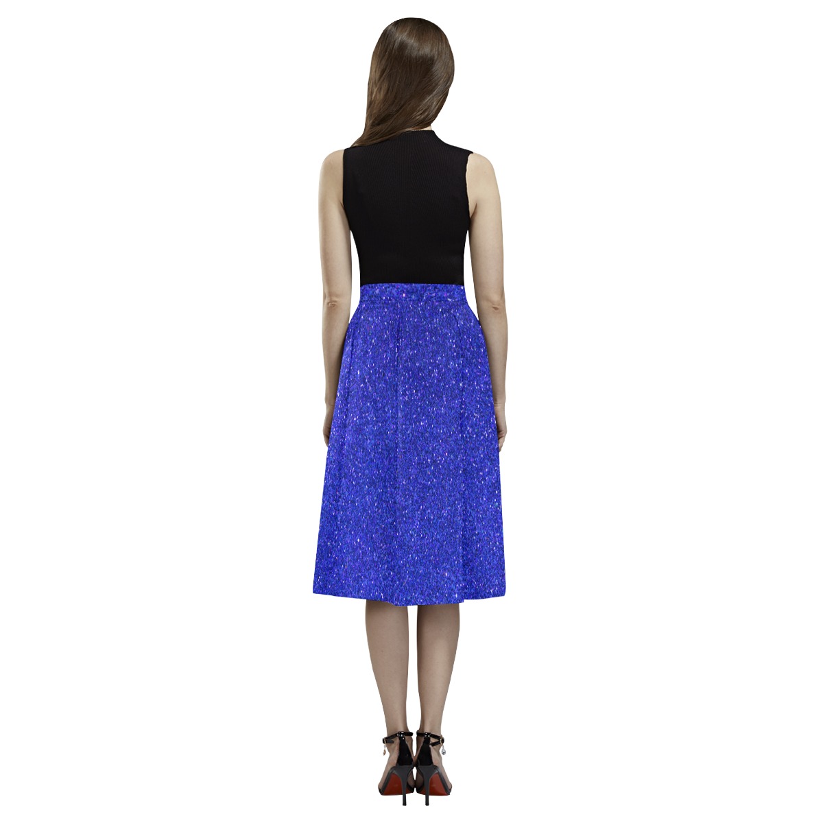 blue glitter Aoede Crepe Skirt (Model D16)