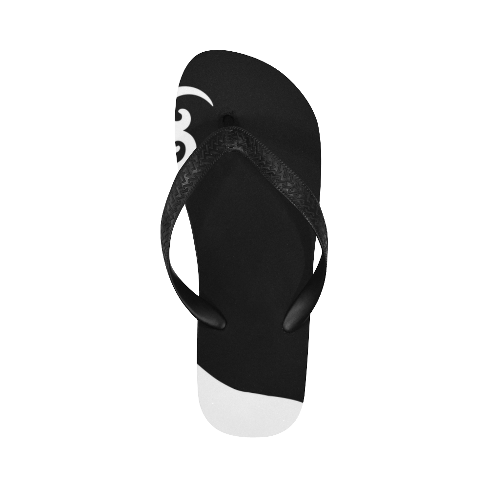Black and White Shadowworld of Unicorns Flip Flops for Men/Women (Model 040)