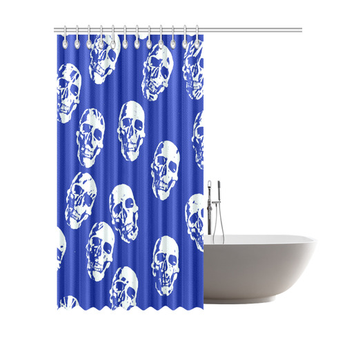 Hot Skulls,white by JamColors Shower Curtain 69"x84"