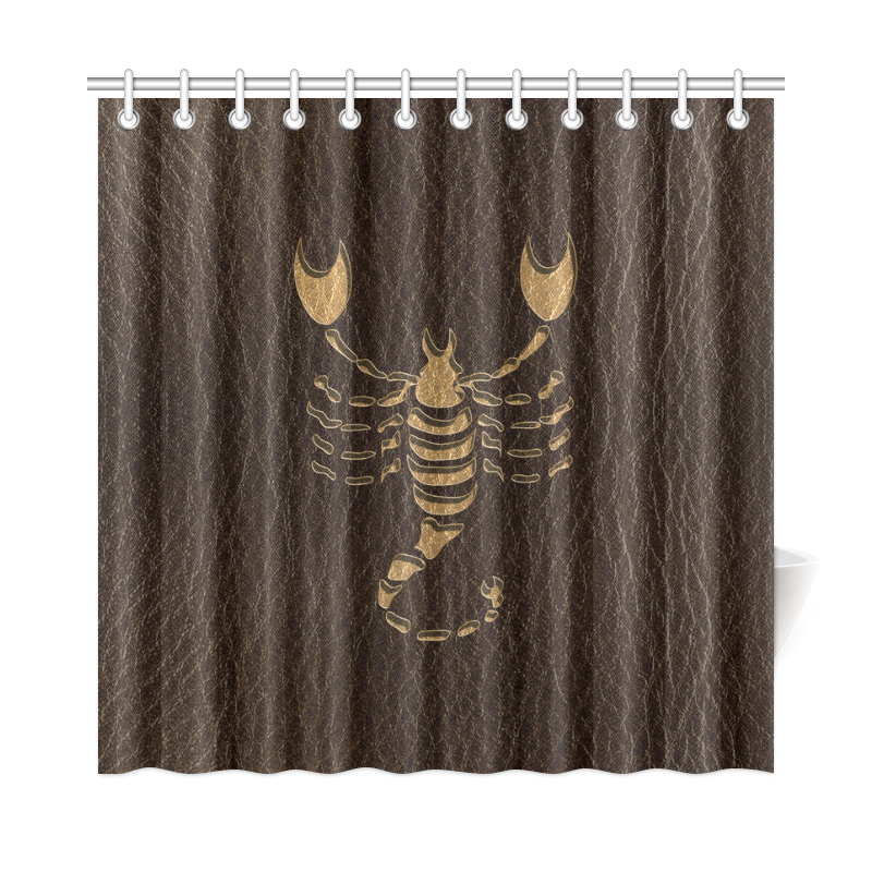 Leather-Look Zodiac Scorpio Shower Curtain 72"x72"