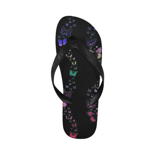 Rainbow Butterfly Swirl Flip Flops for Men/Women (Model 040)