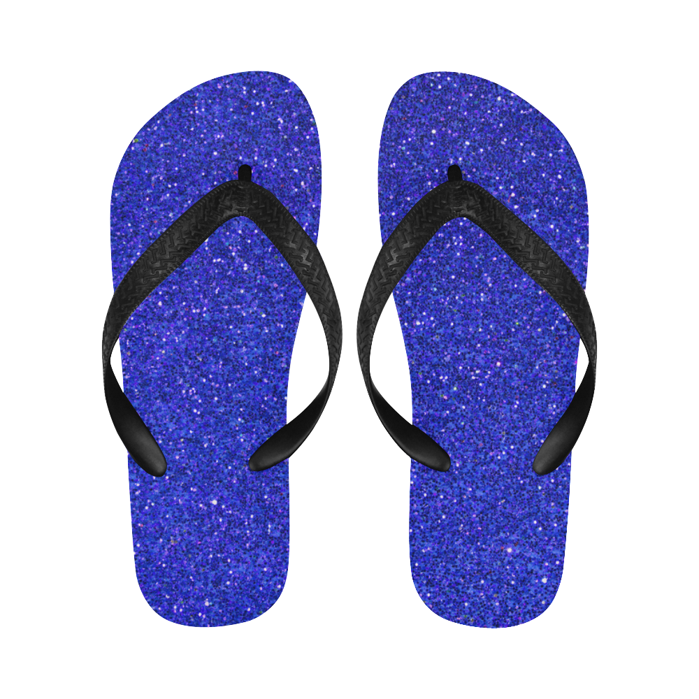 blue glitter Flip Flops for Men/Women (Model 040)