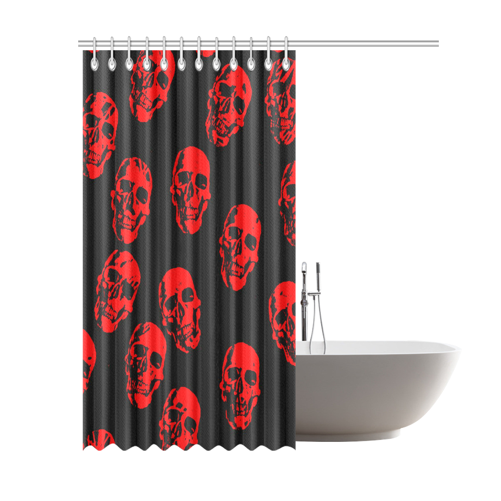 Hot Skulls,red by JamColors Shower Curtain 69"x84"