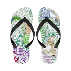 Zentangle Mix 1116C Flip Flops for Men/Women (Model 040)