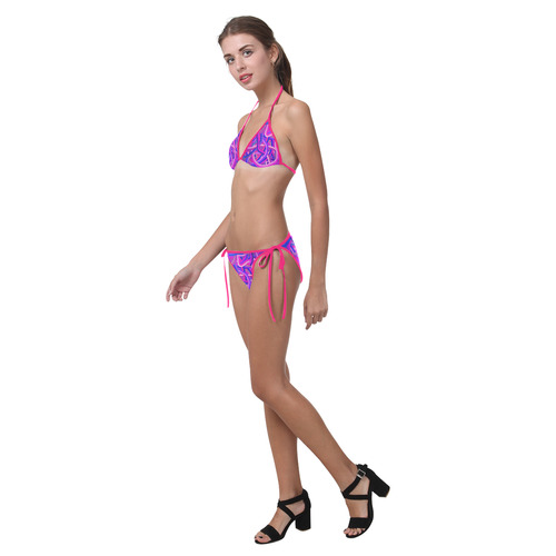 Tangle in Pink & Blue Custom Bikini Swimsuit (Model S01)