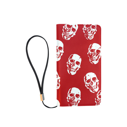 Hot Skulls,red white by JamColors Men's Clutch Purse （Model 1638）