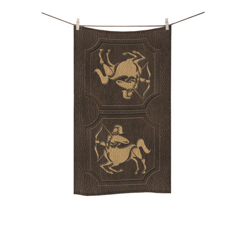 Leather-Look Zodiac Sagittarius Custom Towel 16"x28"