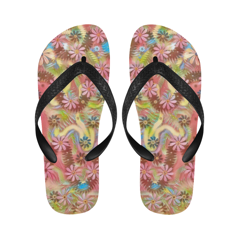 Jungle life and paradise apples Flip Flops for Men/Women (Model 040)