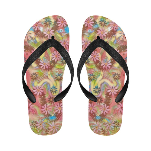 Jungle life and paradise apples Flip Flops for Men/Women (Model 040)