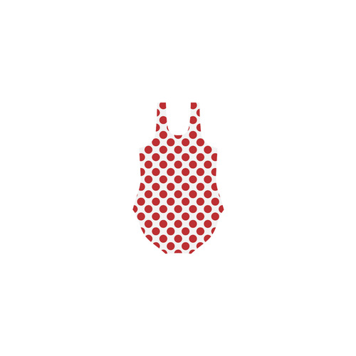 Red Polka Dots Vest One Piece Swimsuit (Model S04)