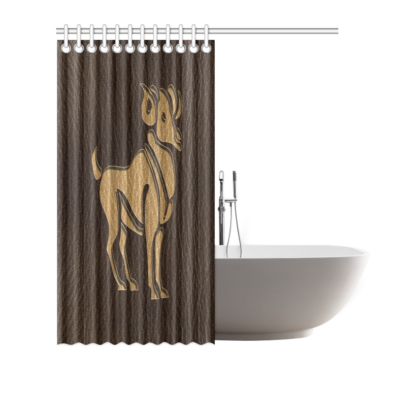 Leather-Look Zodiac Aries Shower Curtain 72"x72"