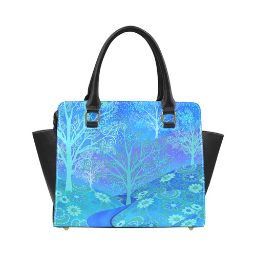 Handbag Colorful Print Blue Forest Print Purse by Juleez Classic Shoulder Handbag (Model 1653)