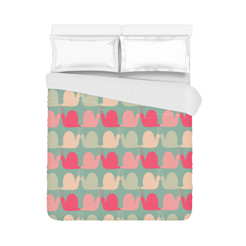 Colorful Snails Pattern Duvet Cover 86"x70" ( All-over-print)