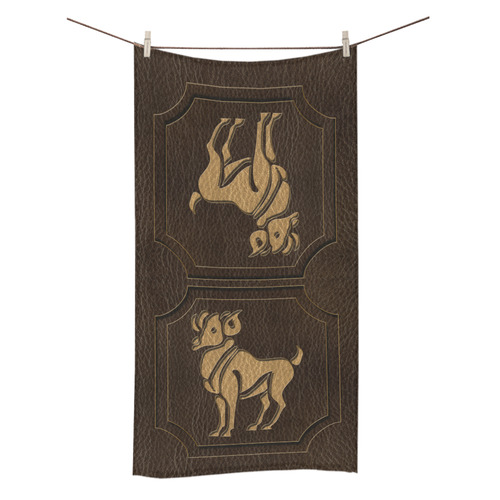 Leather-Look Zodiac Aries Bath Towel 30"x56"
