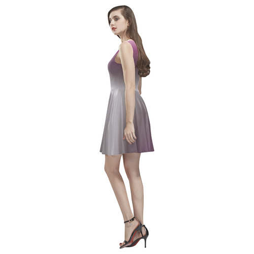 Purple Ombre Gradient Thea Sleeveless Skater Dress(Model D19)