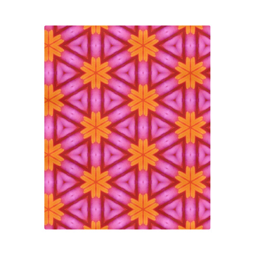 Geometric Tile Floral Pattern Duvet Cover 86"x70" ( All-over-print)