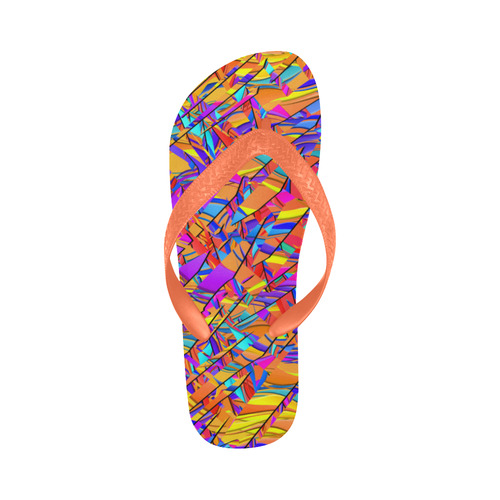 Print Flip Flops Color Crazy Graphic Print Flip Flops for Men/Women (Model 040)