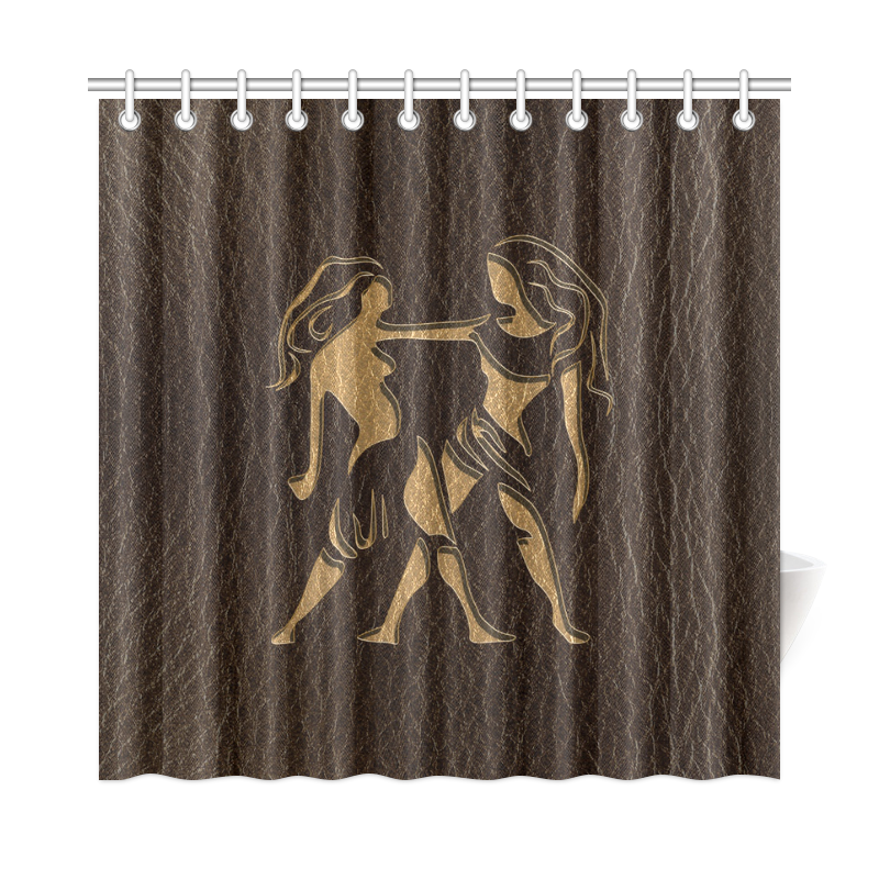 Leather-Look Zodiac Gemini Shower Curtain 72"x72"