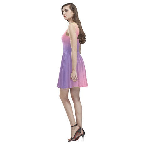 Pastel Ombre Gradient Thea Sleeveless Skater Dress(Model D19)