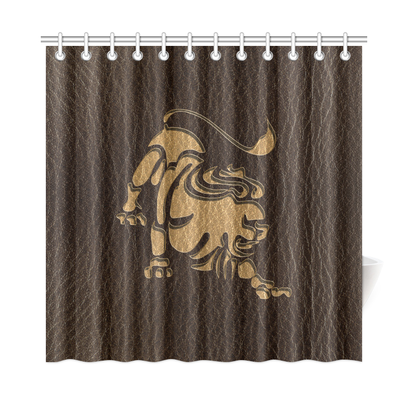 Leather-Look Zodiac Leo Shower Curtain 72"x72"