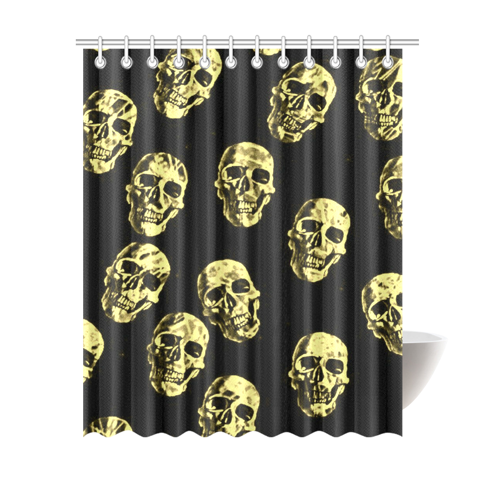 Hot Skulls,eggshell by JamColors Shower Curtain 69"x84"
