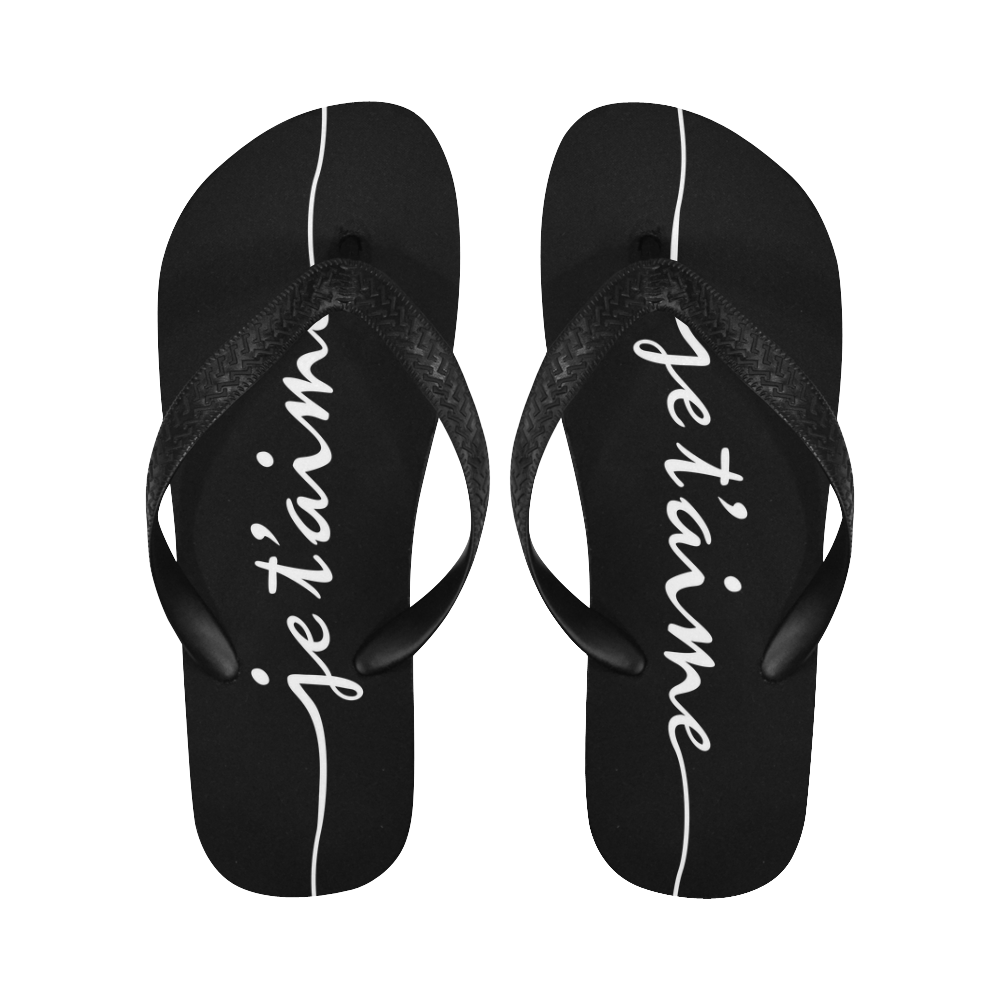 Romantic je t'aime - french love - white Flip Flops for Men/Women ...