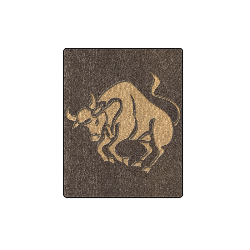 Leather-Look Zodiac Taurus Blanket 40"x50"