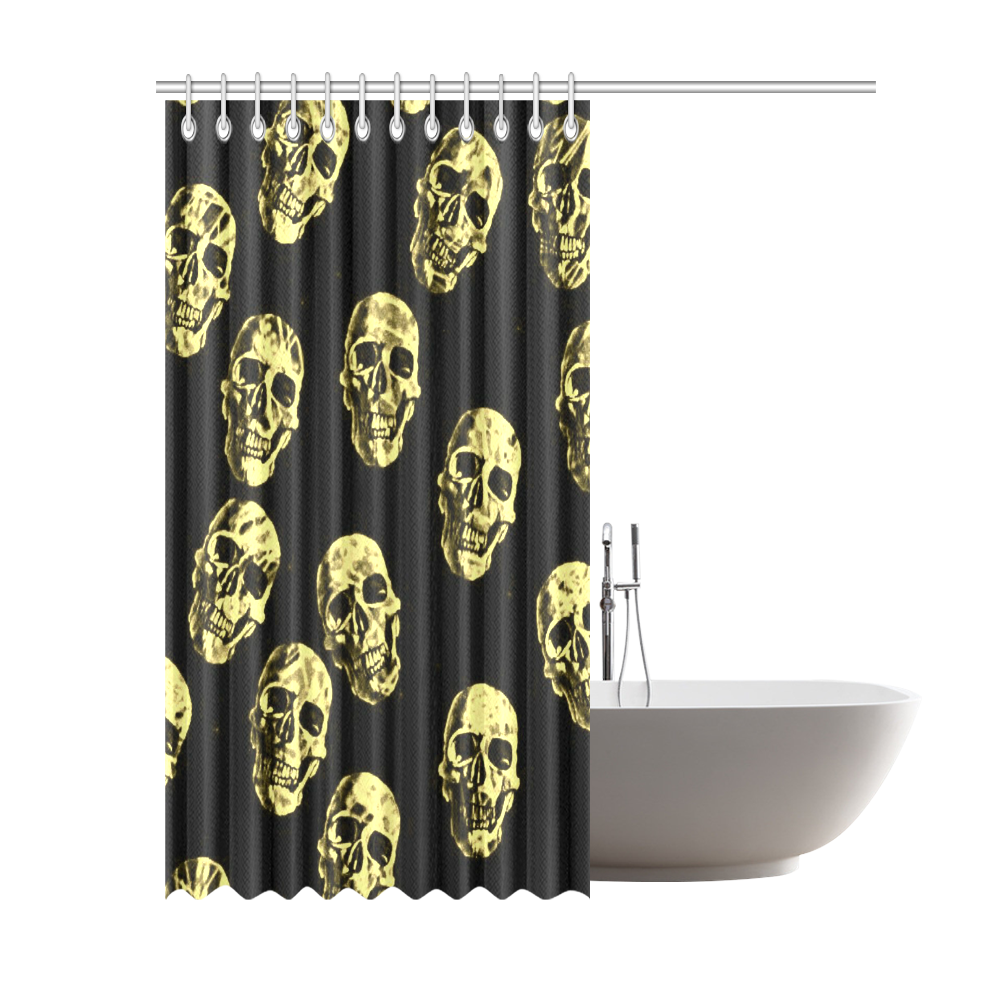 Hot Skulls,eggshell by JamColors Shower Curtain 69"x84"